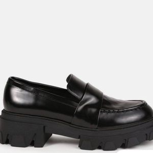 Missguided Black Faux Leather Chunky Loafer